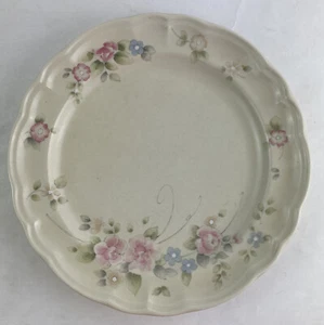 Piatto da portata Pfaltzgraff TEA ROSE 10 1/4" USA floreale su gres avorio - Foto 1 di 2