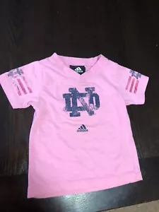 GIRLS Adidas Kids Notre Dame T-SHIRT 18 MONTHS PINK - Picture 1 of 6
