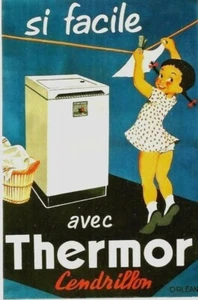 Original Vintage Poster THERMOR GIRL EASY WASH um 1960 - Bild 1 von 1