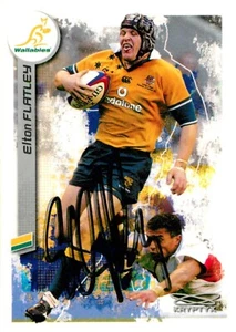 Signed 2003 WALLABIES Rugby Union Card ELTON FLATLEY - Picture 1 of 2