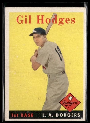 1958 Topps Gil Hodges EX-EX/MT Set Break #162 - Imagem 1 de 2