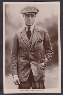 VINTAGE RPPC  POSTCARD HIS MAJESTY KING EDWARD V111 IN CASUAL SUIT AND CAP - Image 1 of 2