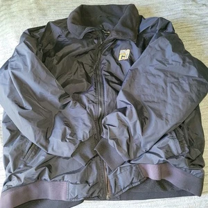Port Authority Black Full Zip Fleece Lined Jacket Men's Size 5XL Resin Coated - Picture 1 of 3