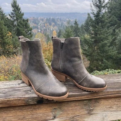 SOREL Cate Leather Side Zip Ankle Waterproof Boots 1870261245 Womens 7.5 - Image 1 of 4