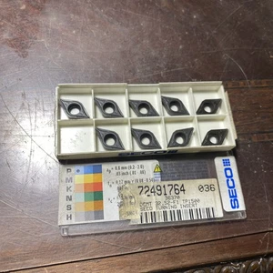 (9) NIB Seco DCMT 32.52-F1 TP1500 Carbide Inserts DCMT11T308-F1 TP1500 (E40) - Picture 1 of 4
