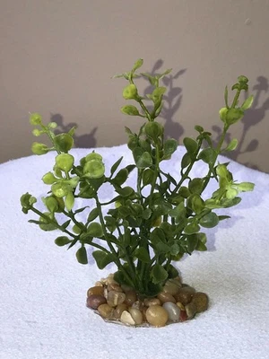 Hoja Botón Bebé 4.5" SM 6 Tallos (Cubierta para Bebés) Planta Plástico Suave, Base Piedra Foto 1 de 4