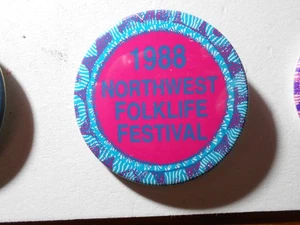 2-1/4" 1988 Northwest Folklife Festival Pinback Button - Bild 1 von 1