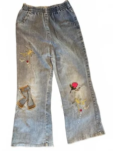 Adorable Embroidered Denim Pants for Kids 4/5 - Picture 1 of 10