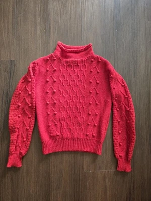 Suéter de Navidad Barry & Jarry rojo cereza vintage de los años 80 para mujer pequeño mediano Foto 1 de 4