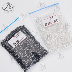 Black White Colour Loose Melee Size Moissanite Gemstone VVS1 Round Jewelry Stone - Picture 1 of 13