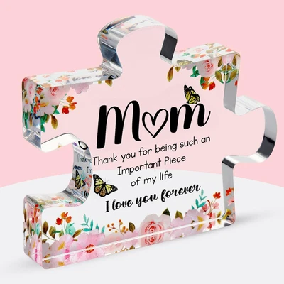 VELENTI Gifts for Mom - Cute Engraved Acrylic Block Puzzles Piece - Adorable Mom - Image 1 of 4