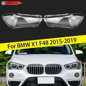 For BMW X1 F48 2015-2019 Pair Car Headlight Lens Cover Clear Headlamp Shell - Picture 1 of 12