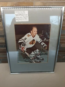 BOBBY HULL "THE GOLDEN JET" SIGNED CHICAGO BLACKHAWKS 16x14 Framed. - Picture 1 of 6