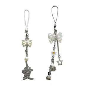 Bowknot Rabbit Love Pendant Phone Straps Backpack Charm Keys Decoration Chain - Photo 1 sur 10