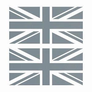 2 x Silver Union Jack Flag Car Van Caravan Window Vinyl Stickers Metallic Decals - Picture 1 of 2