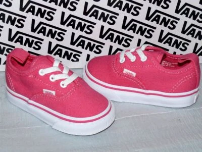 Vans Authentic Elastic LACE SLIP-ON Canvas Kinder Schuhe Sneaker EU 21 Pink Weiß - Bild 1 von 4