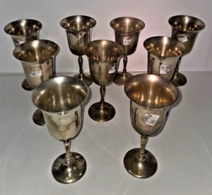 9er Set LEONARD EPNS für Towle Silver Company versilberte Weingläser - Bild 1 von 7