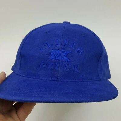 VTG Cutter and Buck Men's Adjustable Snapback Hat Cap Golf Royal Blue Leather - Image 1 of 4