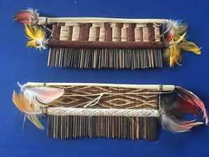 WAI WAI Amazon Authentic Brazil Amazonian Rain forest Pair of Indian Combs - Picture 1 of 13
