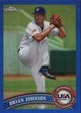 2011 Topps Chrome USA Baseball Blue Refractors #USABB8 Brian Johnson 
