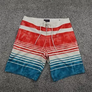 American Eagle Shorts Mens Medium Red White Blue Hawaiian Board Swim Trunks AE - Picture 1 of 7