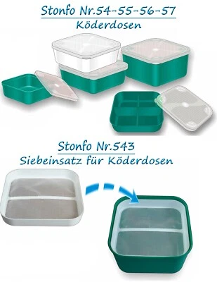 STONFO Madendose mit gelochtem Deckel oder Siebeinsatz Madenbox Bait Box
