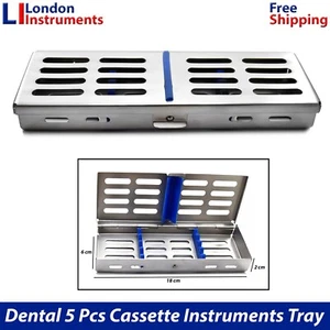 Dental Surgical Sterilization Cassette Rack Holds 5 Pcs Instruments Box Tray New - Picture 1 of 5