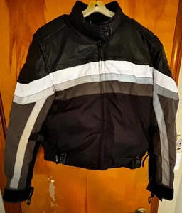 X Element XL Advanced Motorcycle Gear Mens Jacket Coat Used Black White  - Picture 1 of 11