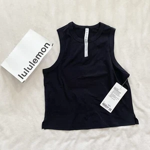 NWT Lululemon Classic-Fit Cotton Blend Tank Black SIZE 4 - Picture 1 of 6