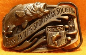 Belt Buckle Collectors Items VINTAGE BASS Bass Anglers Sports Society FISHING - Picture 1 of 2