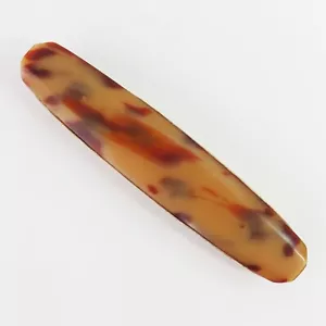 Vintage 1930's Celluloid Nail Buffer Manicure Tool, Leather Buffing Pad - Foto 1 di 5