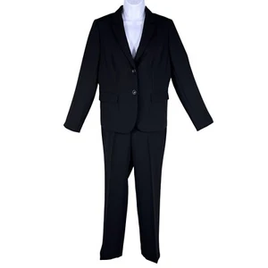 Talbots NWT Womens 8 Black Two Piece Suit Set Blazer Pants Career Wear MSRP $318 - Picture 1 of 24
