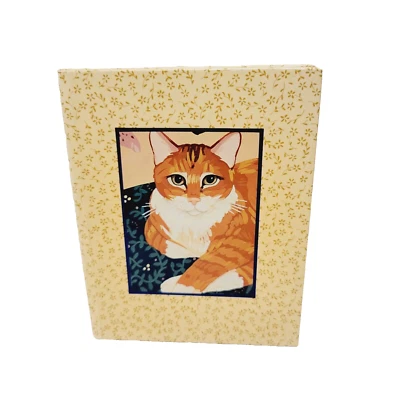 Libro de bolsillo de direcciones telefónicas con sello de colección gatito atigrado gato cubierta floral HC LIMPIO Foto 1 de 4