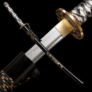 Choji Hamon T10 Steel Clay Tempered Japanese Samurai Katana Sword Battle Sharp - Picture 1 of 13