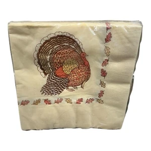 American greetings Thanksgiving Dinner NAPKINS 16 ct 3-Ply 16"x16" Turkey Fall - Picture 1 of 2