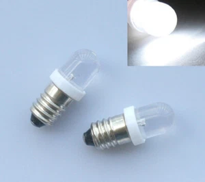 10x E10 6V LED Lampe Schraubsockel Linse Fahrrad Weiß Taschenlampe DHL - Bild 1 von 2
