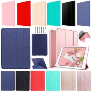 Leather Smart Case Soft Silicone Back Cover For iPad 5/6/7/8/9th Air Pro 11 Mini - Picture 1 of 56