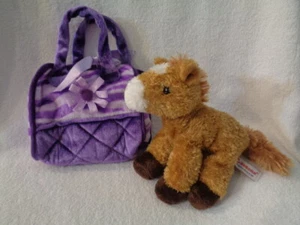 Horse Brown Purple Zebra flower Pet Carrier Bag Aurora Flossie Fancy Pal plush - Picture 1 of 10