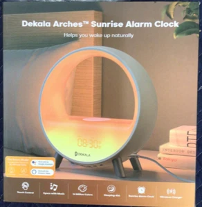 Dekala Arches Sunrise Alarm Clock with 15W Fast Wireless Charging, White Noise - Picture 1 of 7