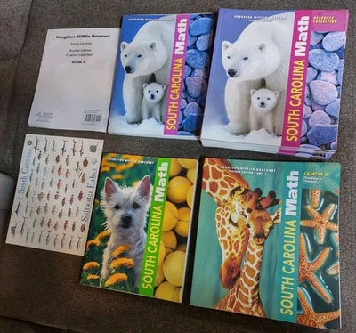 South Carolina Math Textbooks Bundle Houston Mifflin Harcourt Homeschool - Image 1 of 4