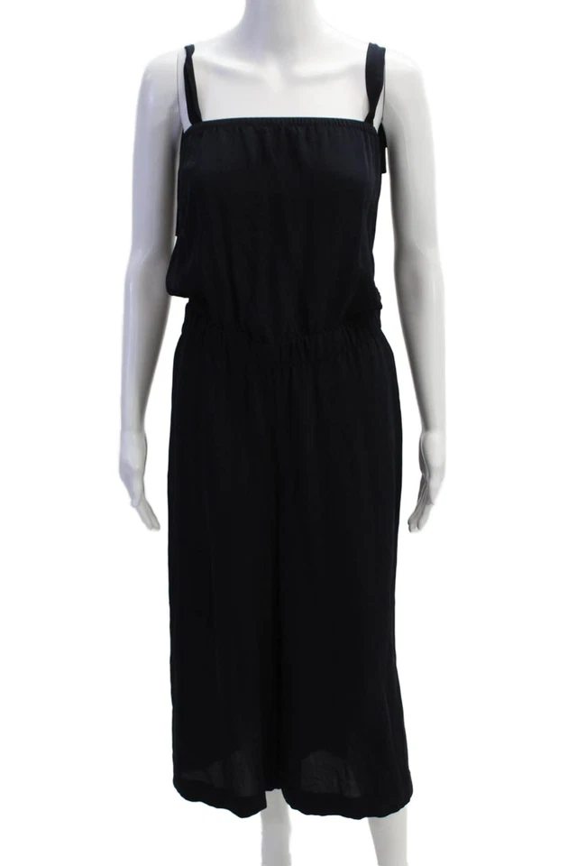 Mono negro sin mangas de seda cuello cuadrado Theory para mujer talla 2 Foto 1 de 4