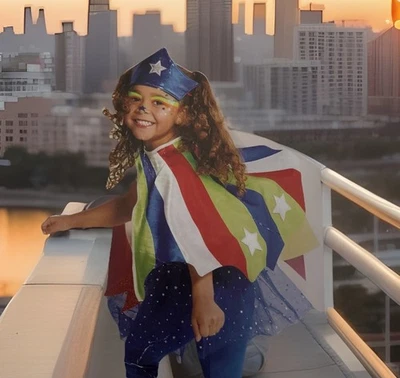 Toddler Superhero Cape & Headpiece Age 2-5 Years One Size Fits Most Halloween   - Image 1 of 4