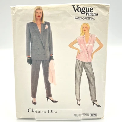 Vogue Paris Original Christian Dior Pattern 1073 Trouser Suit & Top UC FF Sz 14 - Image 1 of 4
