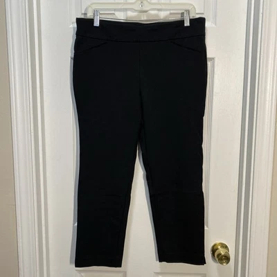 Pantalones Charter Club para mujer talla 14PS negros cintura elástica elásticos Foto 1 de 4