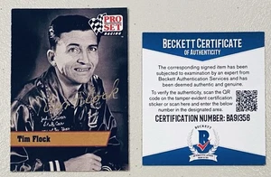 Tim Flock Signed Autographed 1991 Pro Set Card #L18 Beckett BAS NASCAR HOF - Picture 1 of 1
