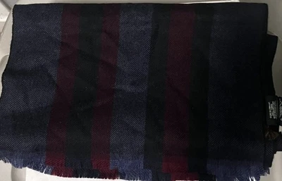 Bufanda Gucci para mujer 100 % lana a rayas azul marino 30x180- nueva con etiquetas Foto 1 de 3