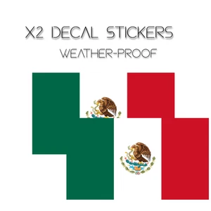 Set Of 2 Mexican Flag Sticker Decal Vinyl  Bumper Mexico Car Window - Picture 1 of 4