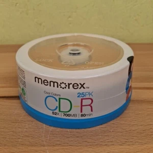 Memorex Cool Colors CD-R 25PK (25 pack of discs) 52x 700MB 80min NEW - Picture 1 of 5