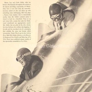 MGM Test Pilot Myrna Loy Clark Gable 1938 Hollywood Movie Release art photo ad - Picture 1 of 9