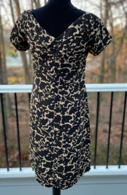 Peruvian Connection Womens Chiaroscuro Floral Sheath 100% Silk Dress Size 8 - Imagem 1 de 4